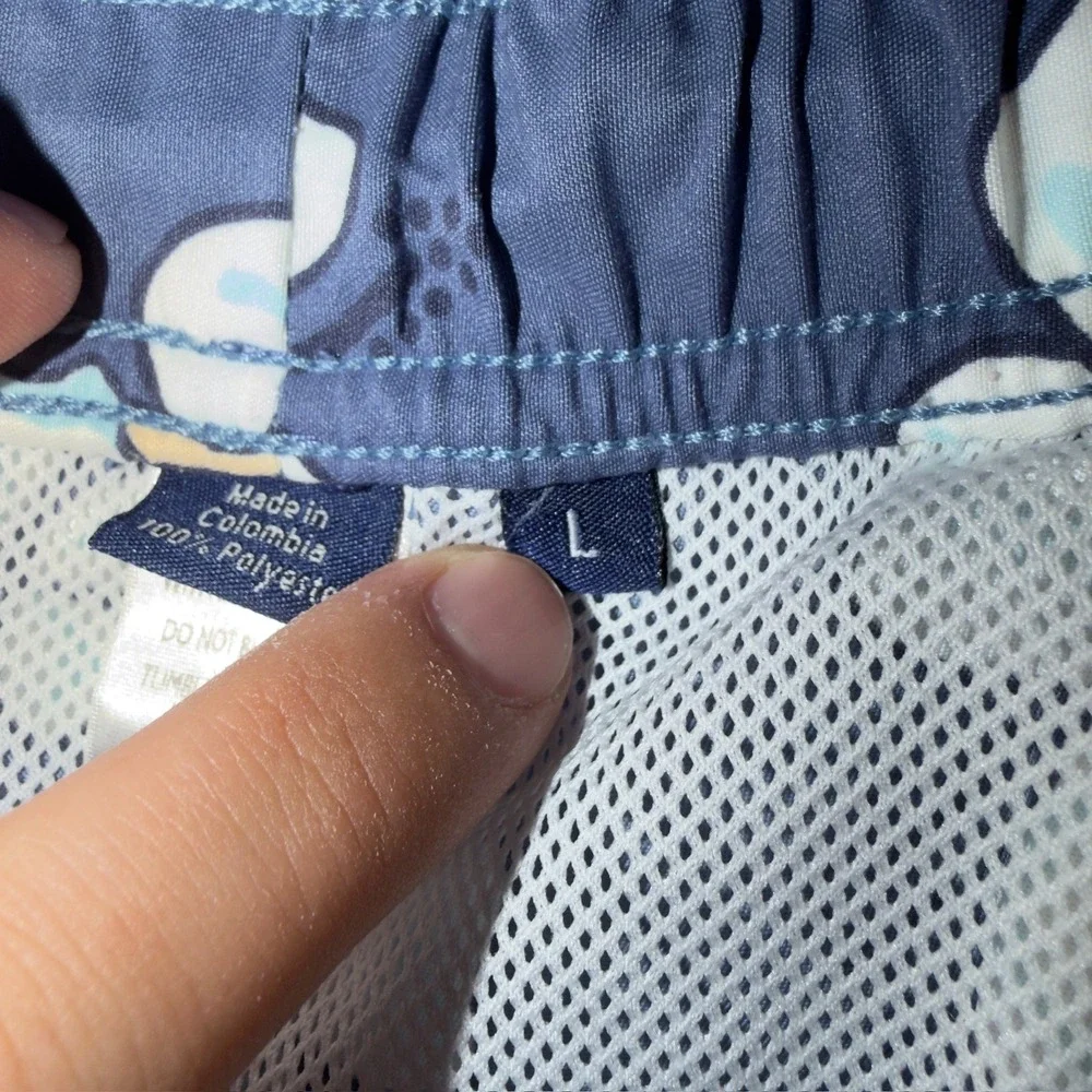 Vineyard‎ Vines Mens Blue Hula Girl Hibiscus Floral Swim Trunks Size Large